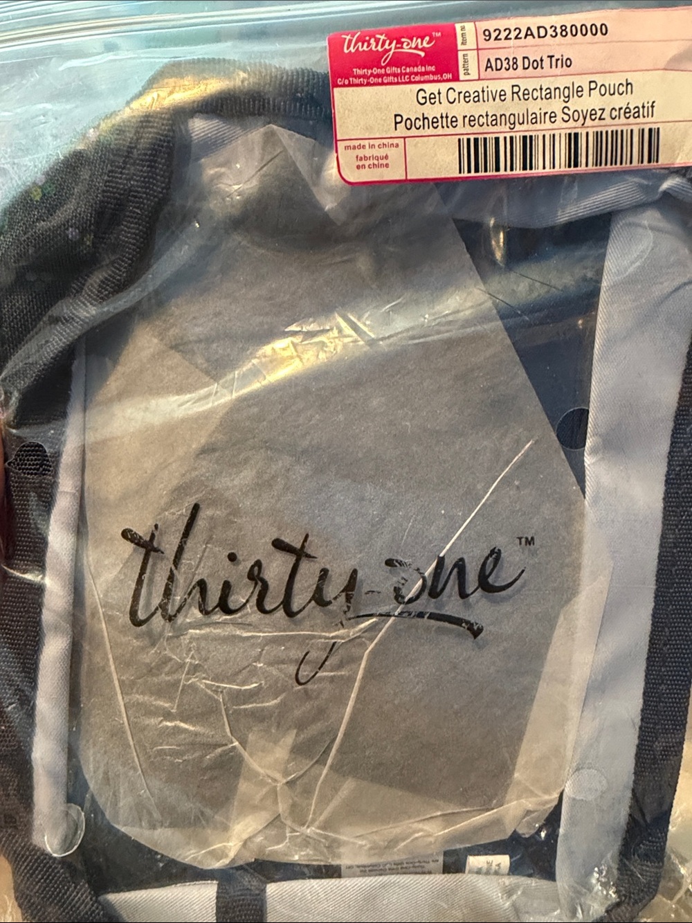 thirty-one Navy and White Stripe Get Creative Pouch